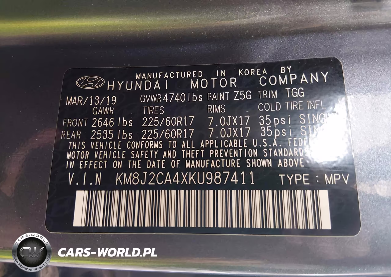 2019 Hyundai Tucson Se VIN:KM8J2CA4XKU987411 - 9