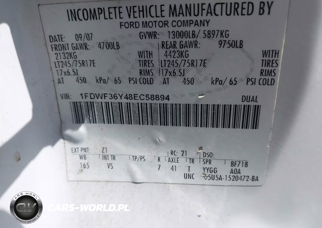 2008 Ford Super Duty F-350 Drw Xl-Xlt VIN:1FDWF36Y48EC58894 - 8