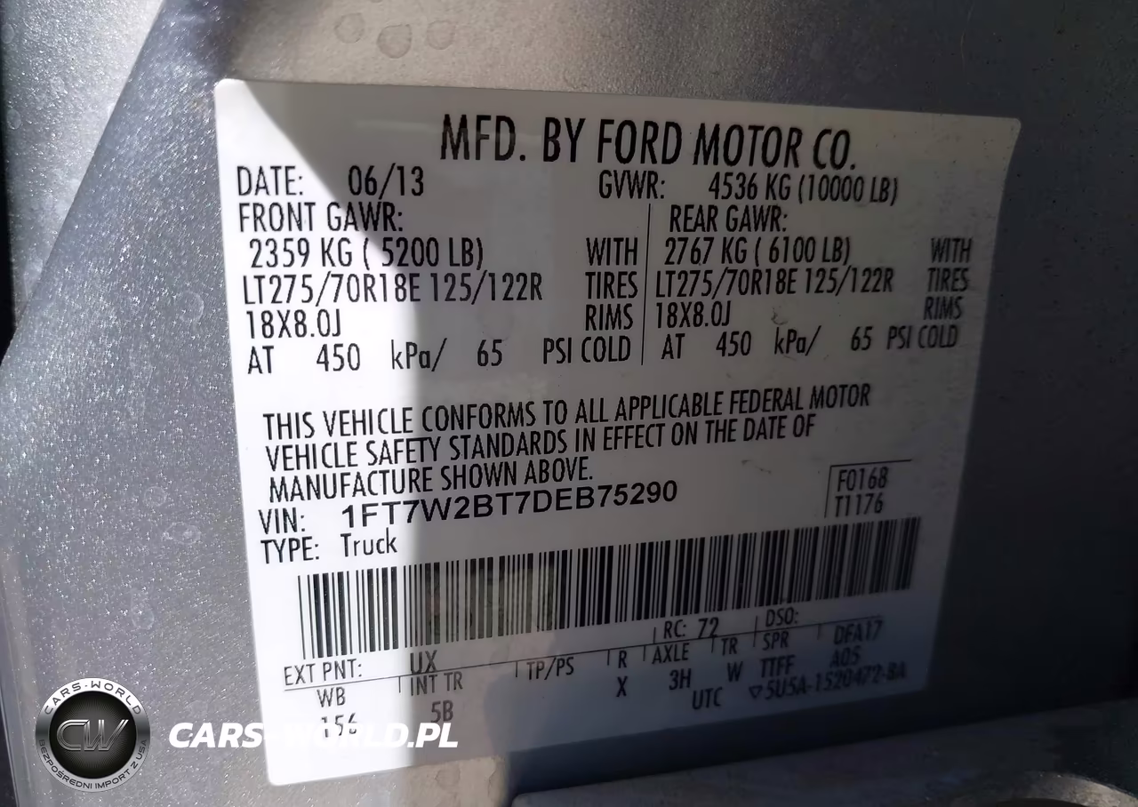 2013 Ford F-250 Lariat VIN:1FT7W2BT7DEB75290 - 9