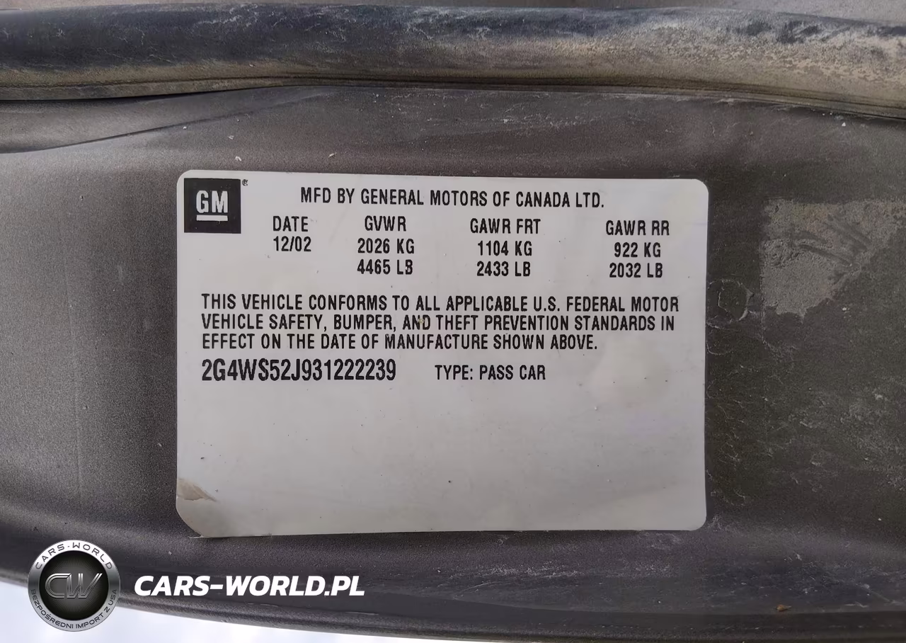2003 Buick Century Custom VIN:2G4WS52J931222239 - 9