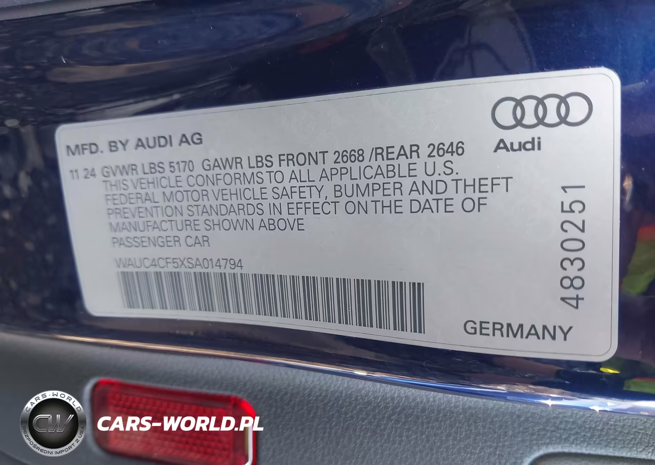 2025 Audi S5 Sportback Premium Tfsi Quattro Tiptronic VIN:WAUC4CF5XSA014794 - 9