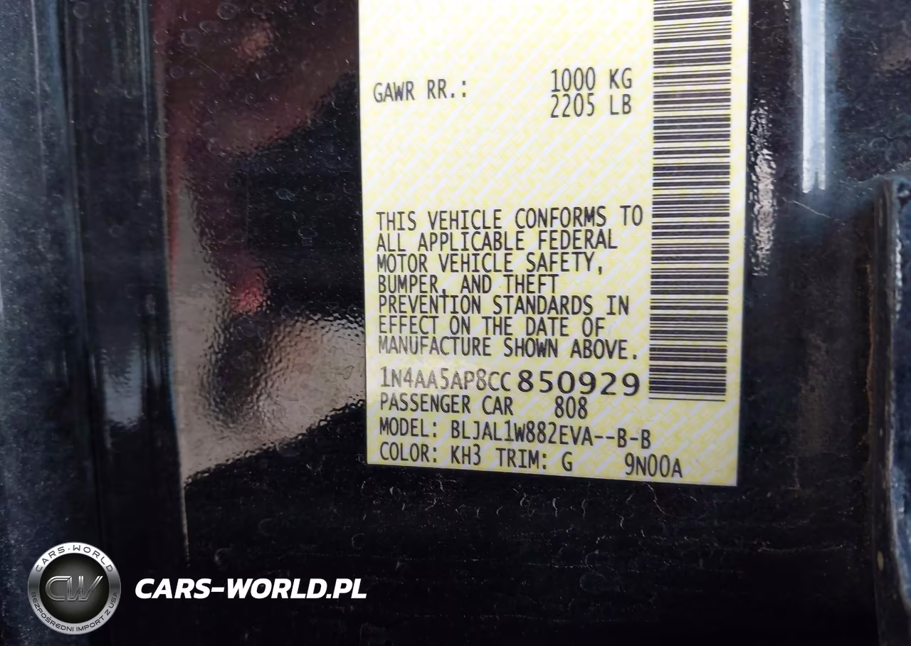 2012 Nissan Maxima 3.5 Sv VIN:1N4AA5AP8CC850929 - 9