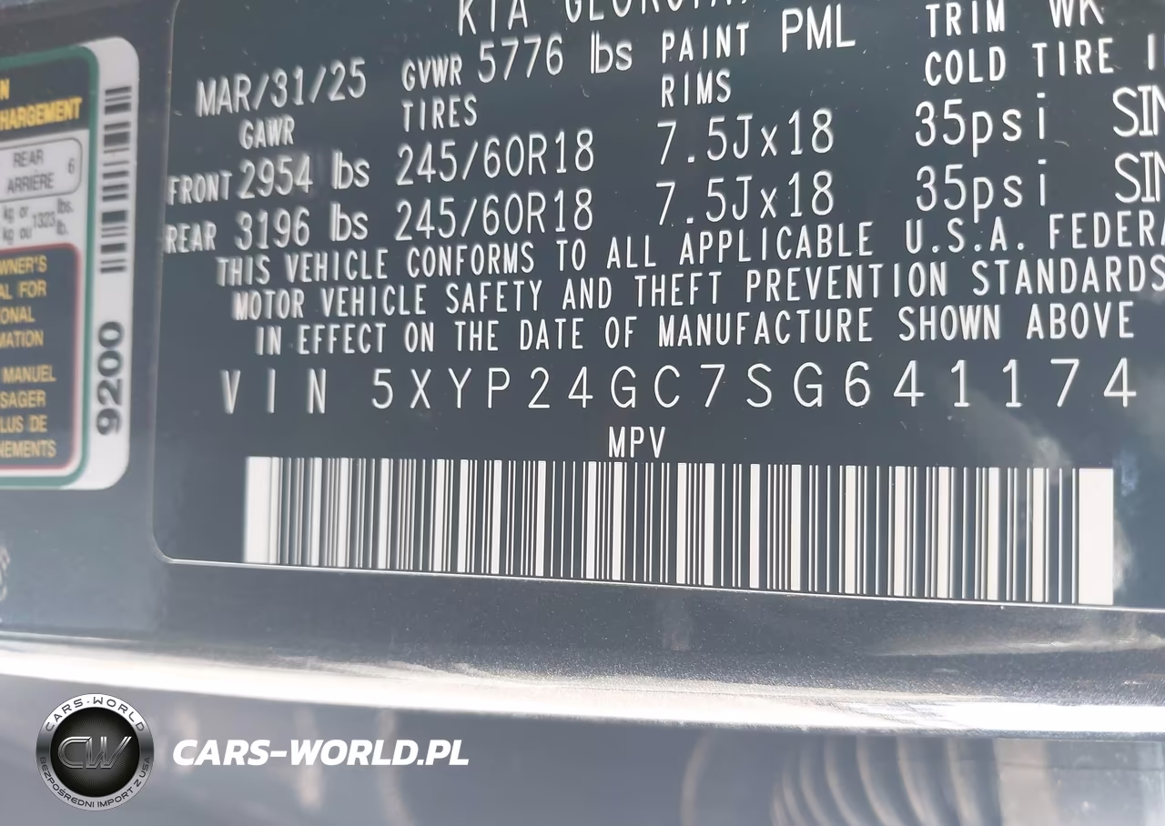 2025 Kia Telluride Lx VIN:5XYP24GC7SG641174 - 9