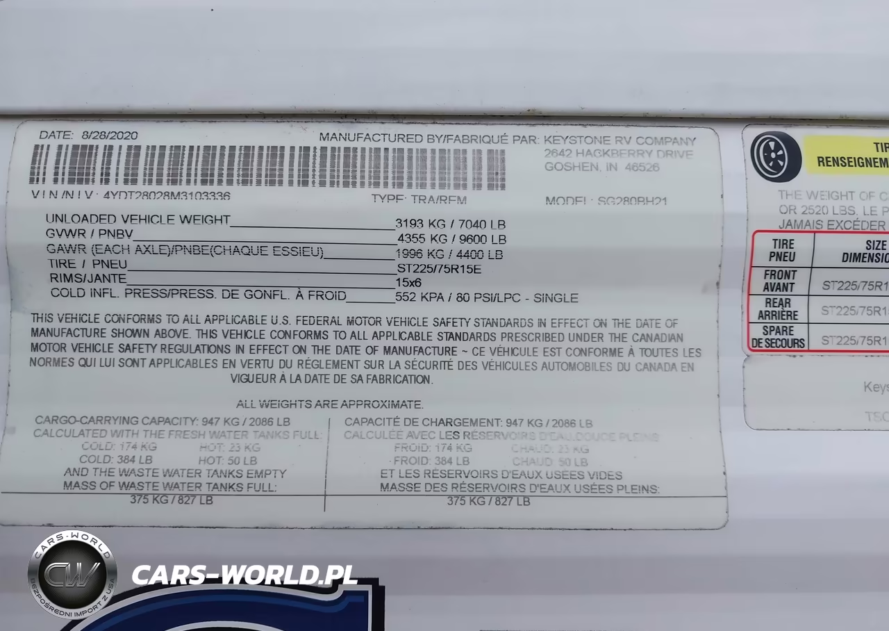 2021 Keystone Rv Other VIN:4YDT28028M3103336 - 9
