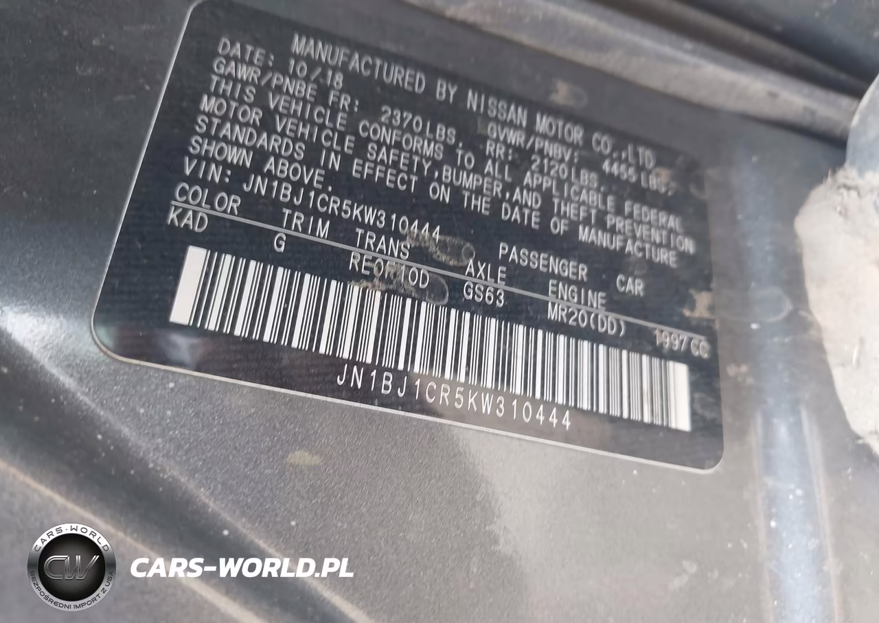 2019 Nissan Rogue Sport S VIN:JN1BJ1CR5KW310444 - 9