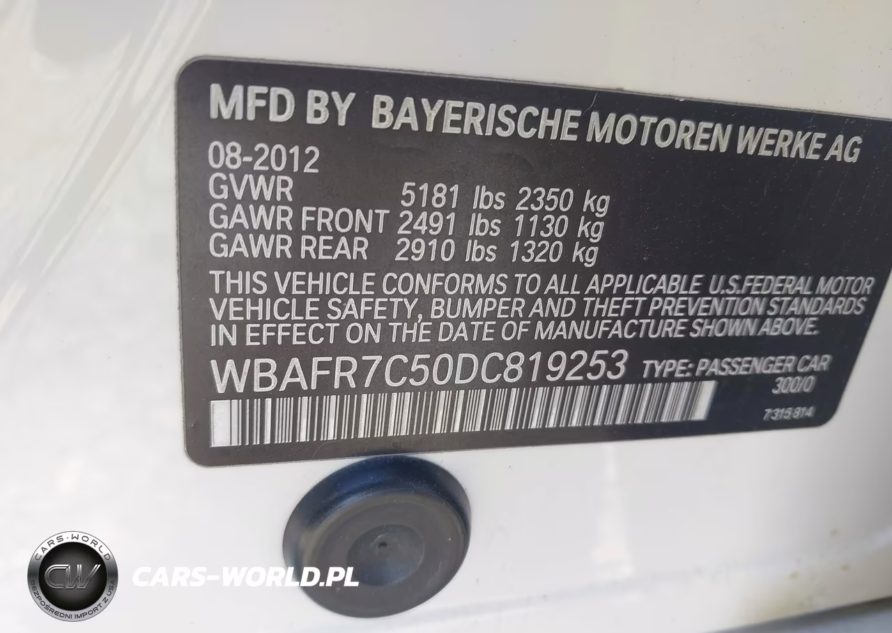 2013 BMW 535I VIN:WBAFR7C50DC819253 - 9