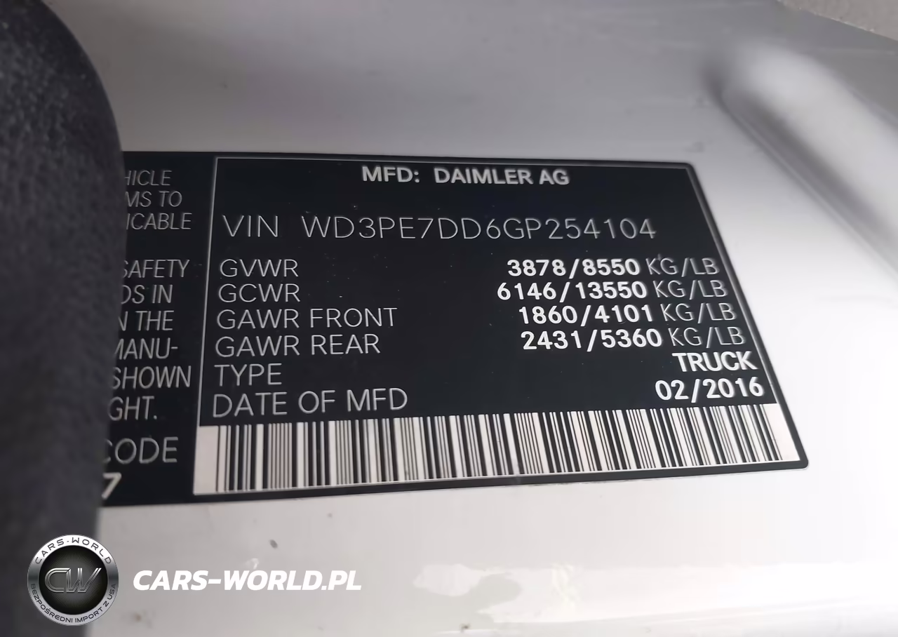 2016 Mercedes-Benz Sprinter 2500 Normal Roof VIN:WD3PE7DD6GP254104 - 9