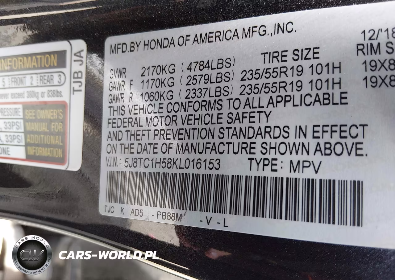 2019 Acura Rdx Technology Package VIN:5J8TC1H58KL016153 - 9