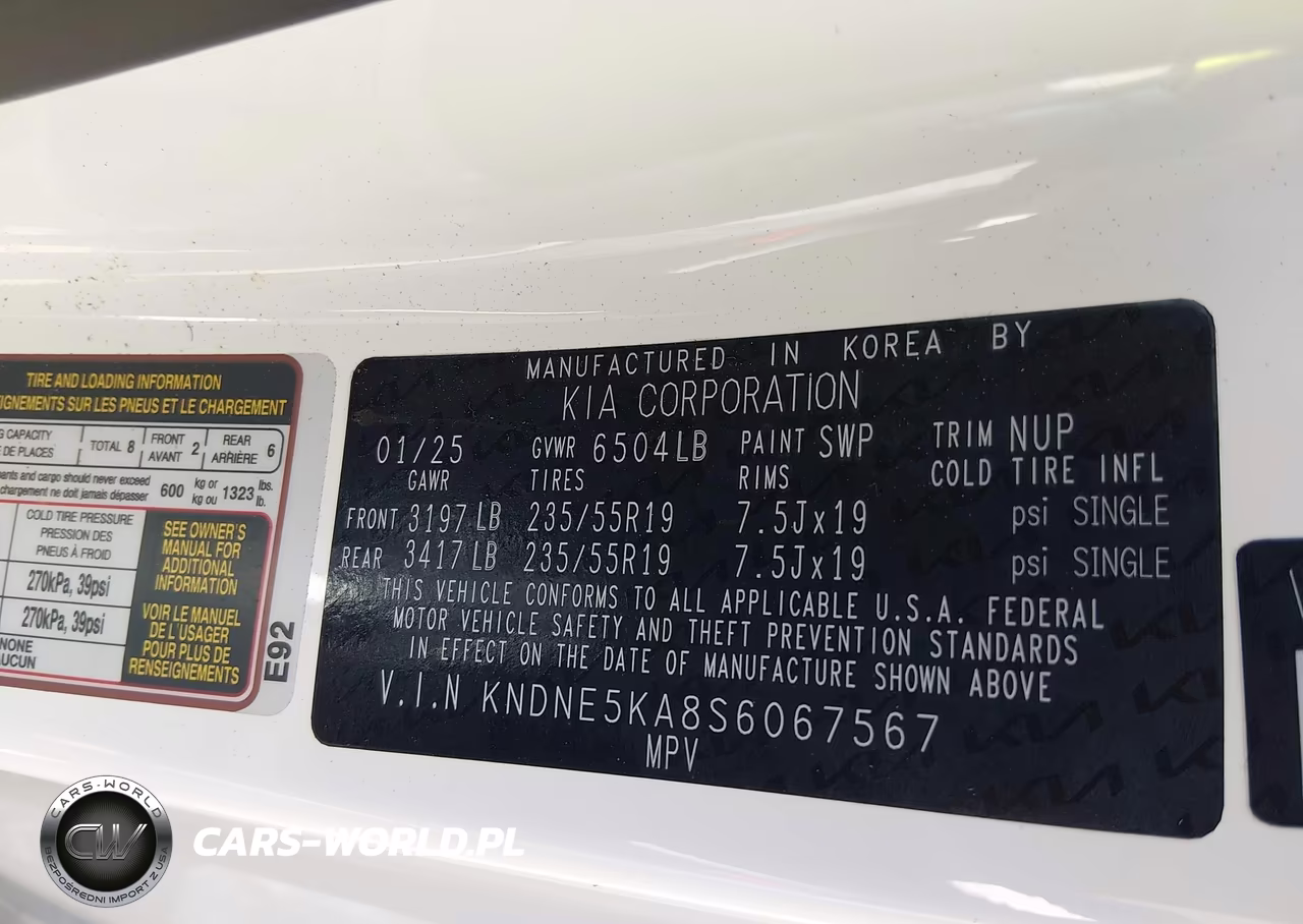 2025 Kia Carnival Mpv Hybrid Sx VIN:KNDNE5KA8S6067567 - 9
