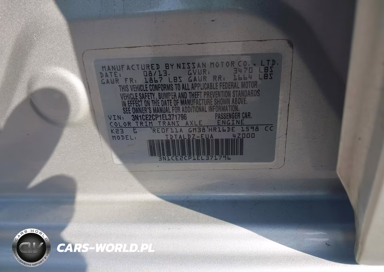 2014 Nissan Versa Note Sv VIN:3N1CE2CP1EL371796 - 9