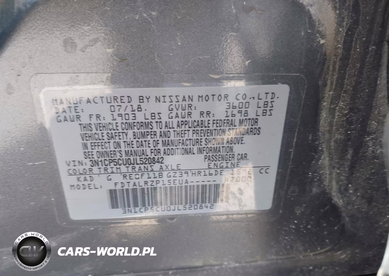 2018 Nissan Kicks S VIN:3N1CP5CU0JL520842 - 9
