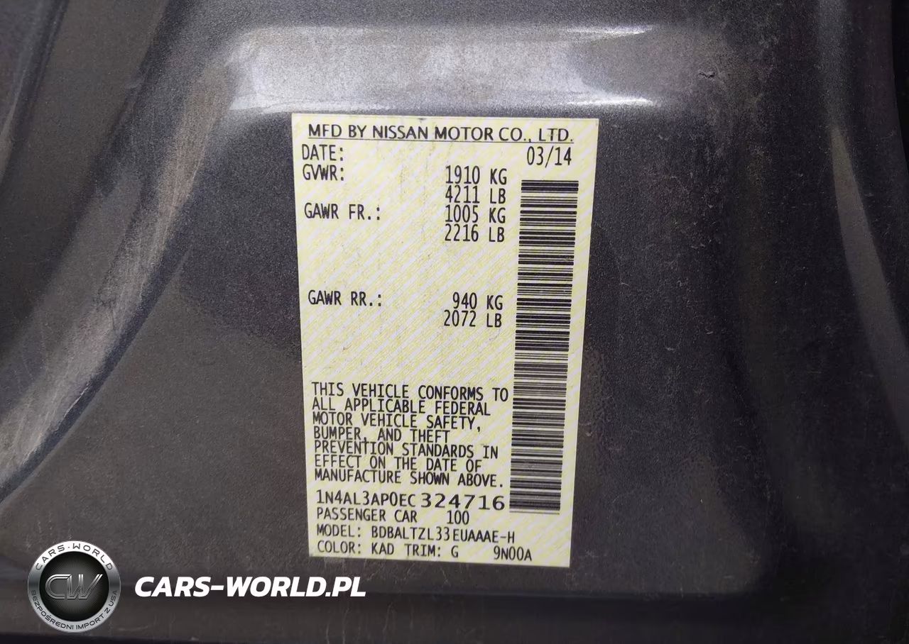 2014 Nissan Altima 2.5 Sv VIN:1N4AL3AP0EC324716 - 9