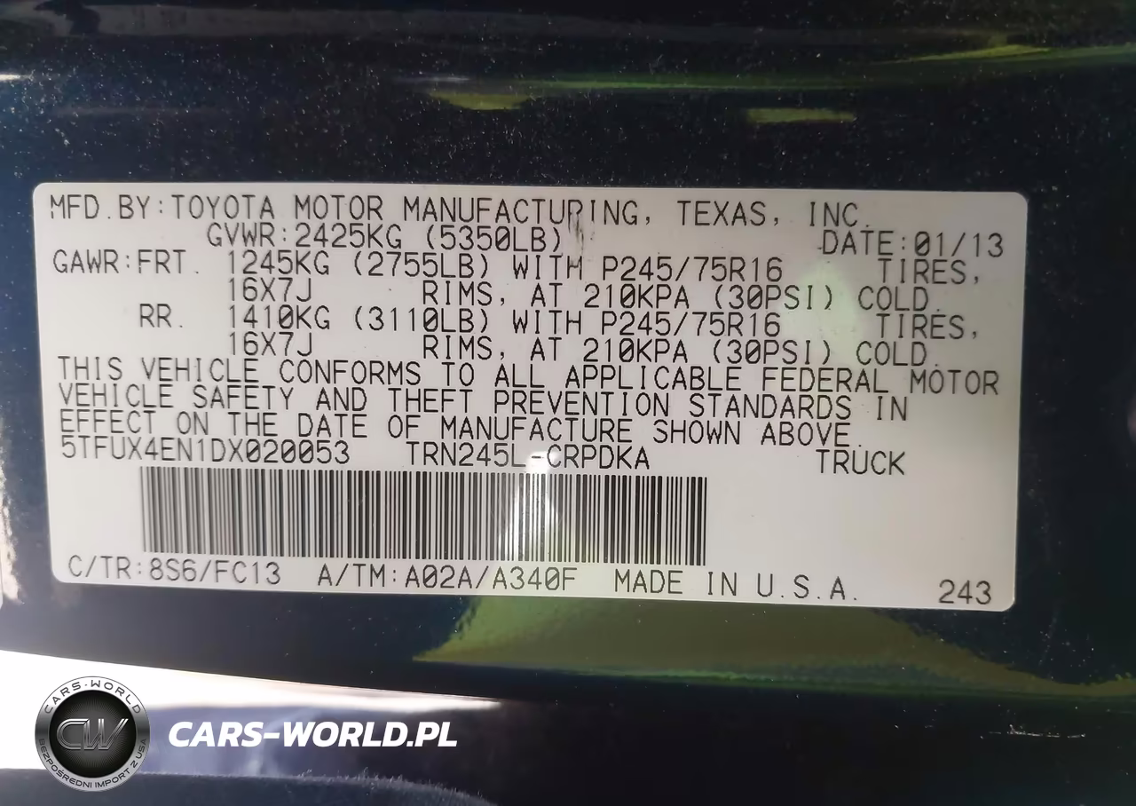 2013 Toyota Tacoma VIN:5TFUX4EN1DX020053 - 9
