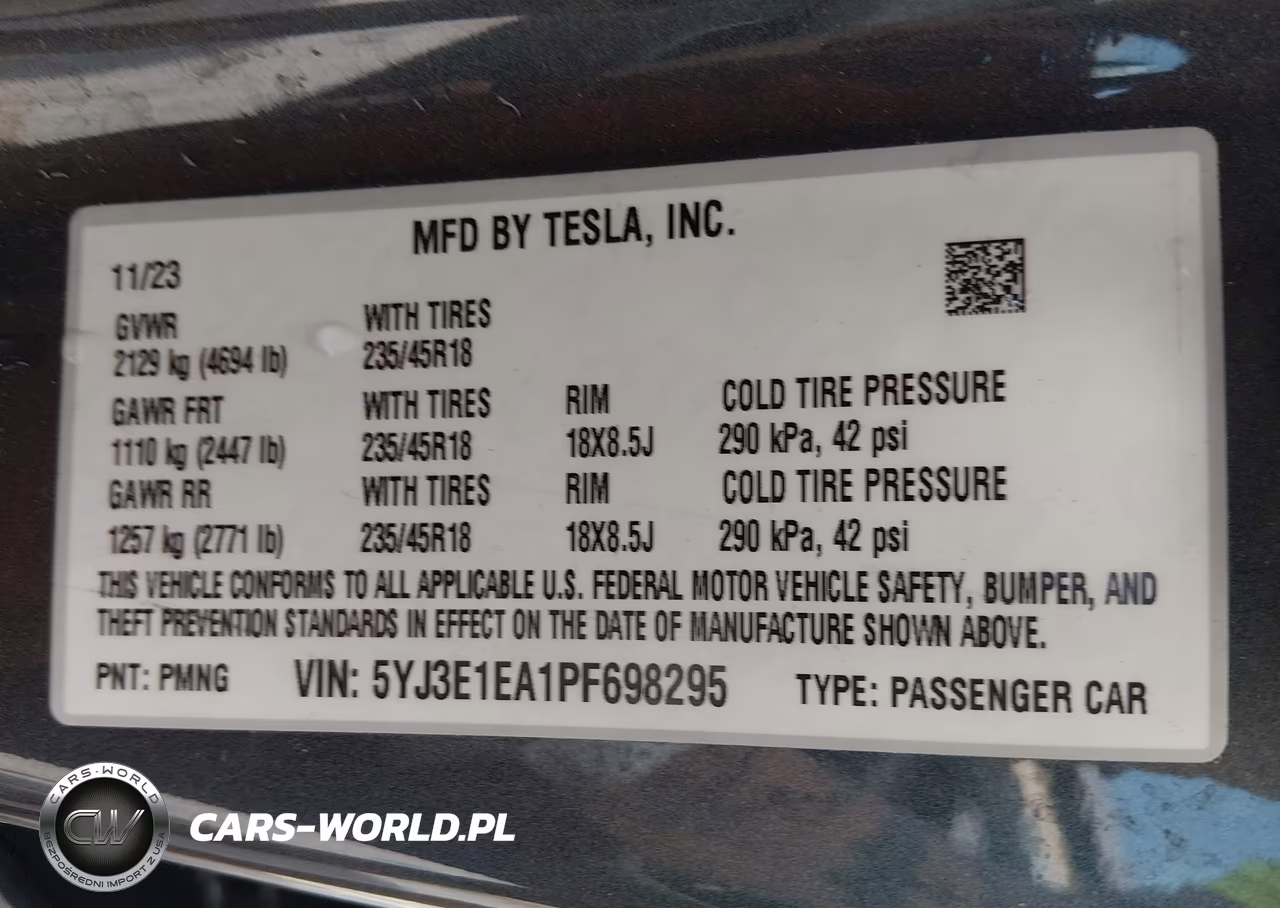 2023 Tesla Model 3 Rear-Wheel Drive VIN:5YJ3E1EA1PF698295 - 9