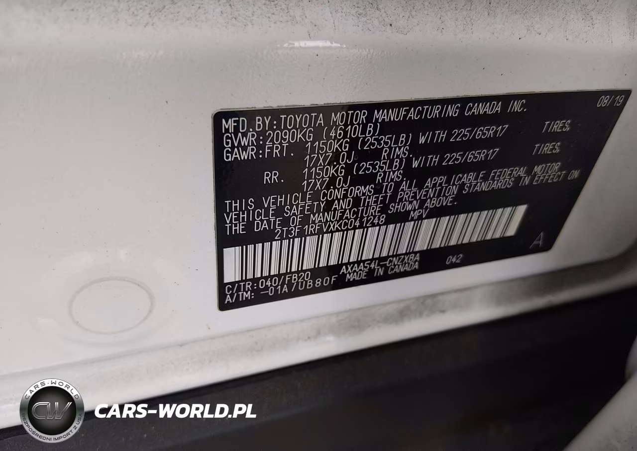 2019 Toyota Rav4 Le VIN:2T3F1RFVXKC041248 - 9