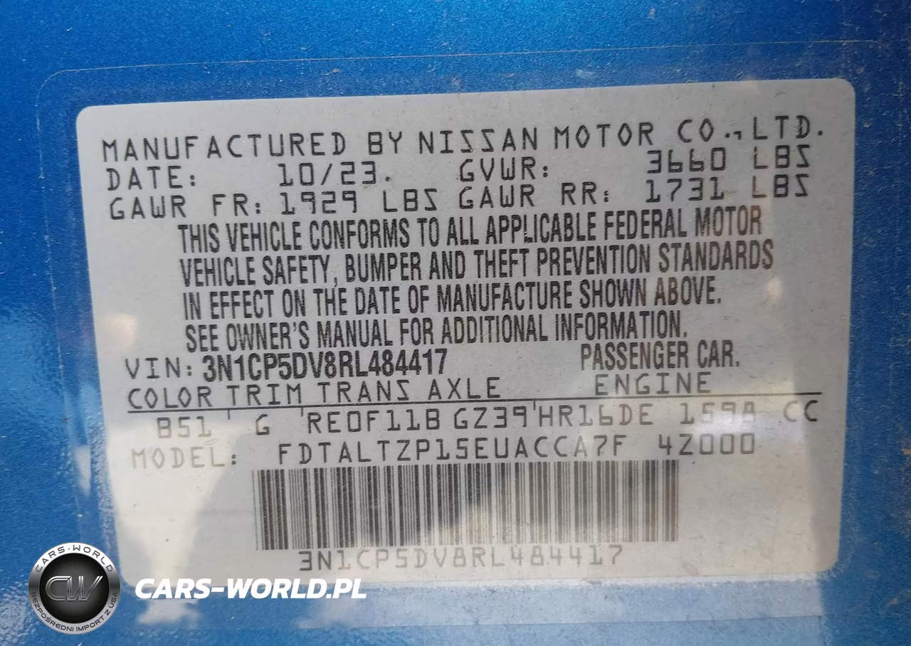 2024 Nissan Kicks Sr Xtronic Cvt VIN:3N1CP5DV8RL484417 - 9
