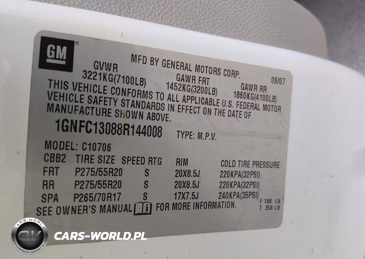 2008 Chevrolet Tahoe Lt VIN:1GNFC13088R144008 - 9
