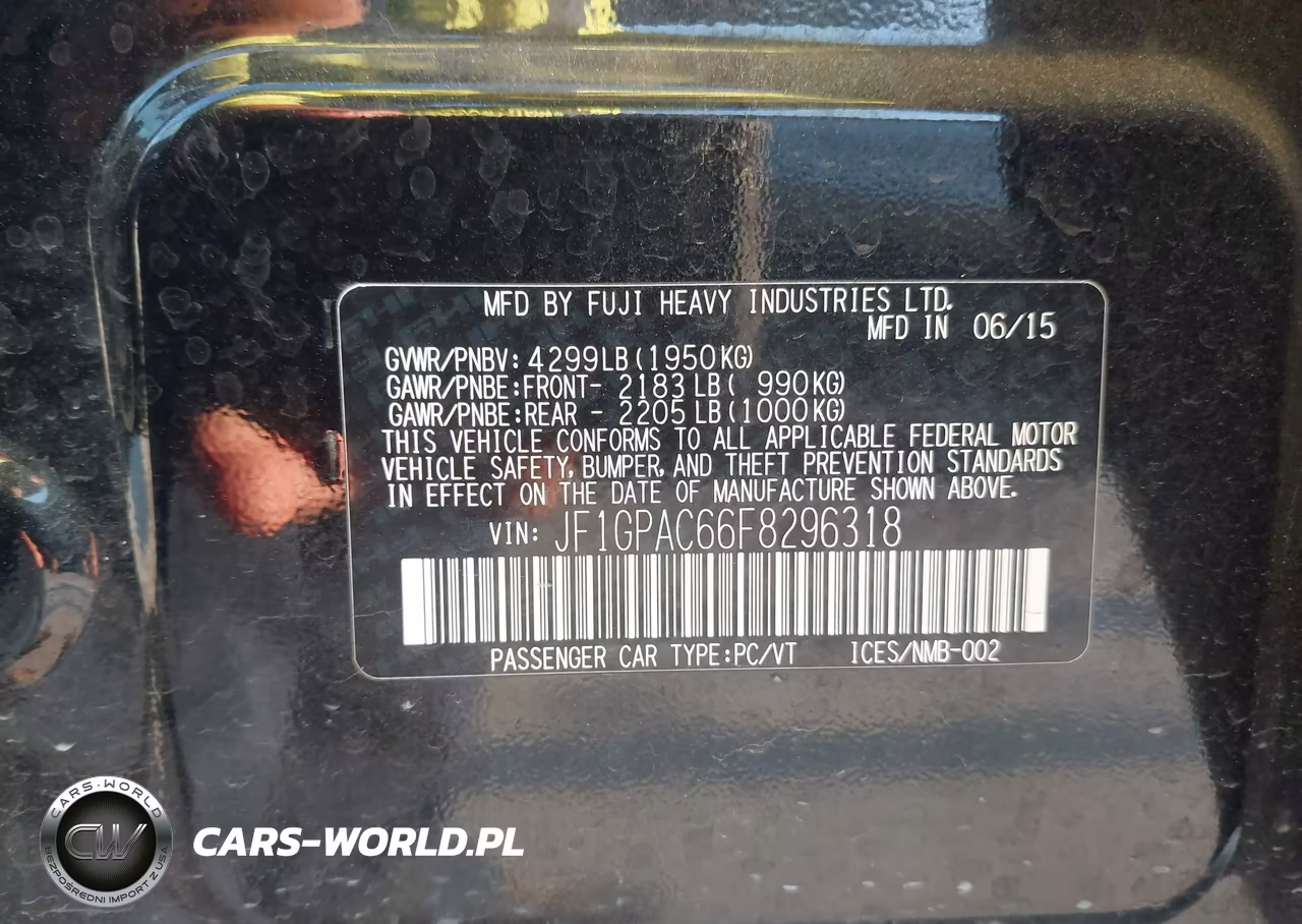 2015 Subaru Impreza 2.0I Premium VIN:JF1GPAC66F8296318 - 9