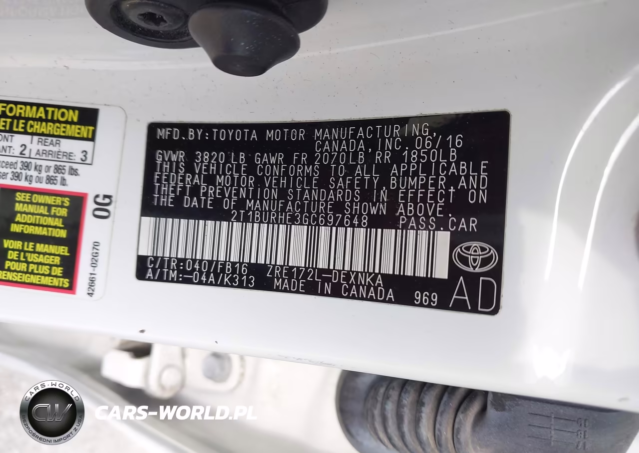 2016 Toyota Corolla Le VIN:2T1BURHE3GC697648 - 9