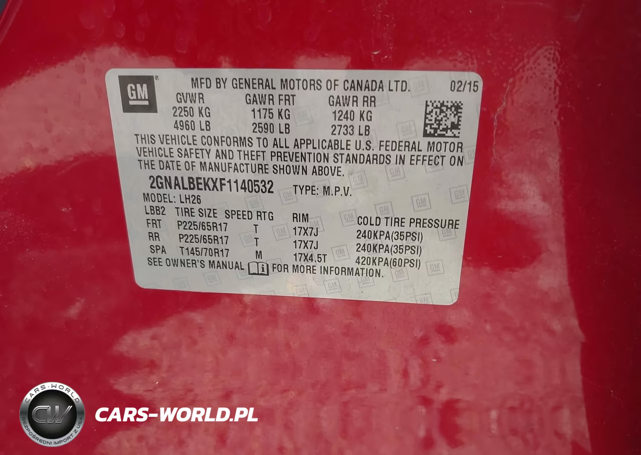2015 Chevrolet Equinox 1Lt VIN:2GNALBEKXF1140532 - 9
