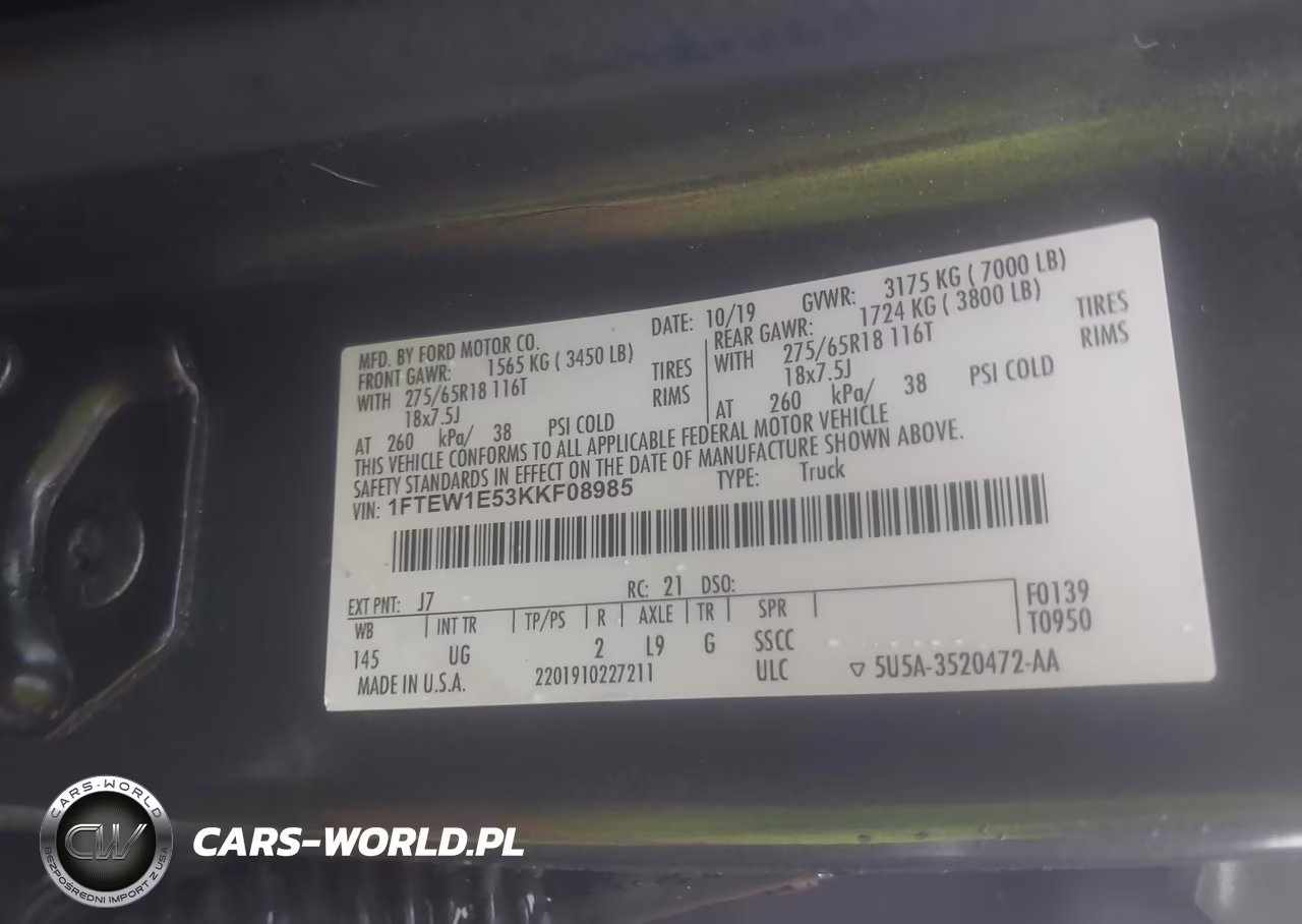 2019 Ford F-150 Xlt VIN:1FTEW1E53KKF08985 - 9