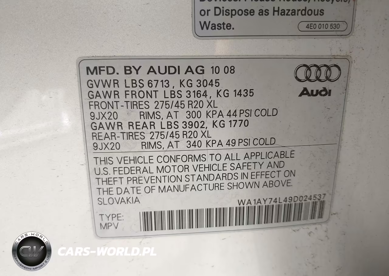 2009 Audi Q7 3.6 5 Passenger-3.6 Premium VIN:WA1AY74L49D024537 - 17