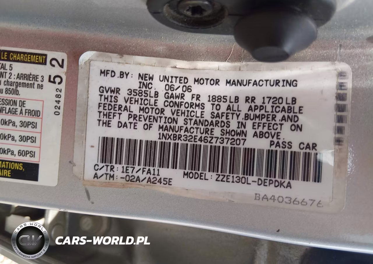 2006 Toyota Corolla Ce VIN:1NXBR32E46Z737207 - 9
