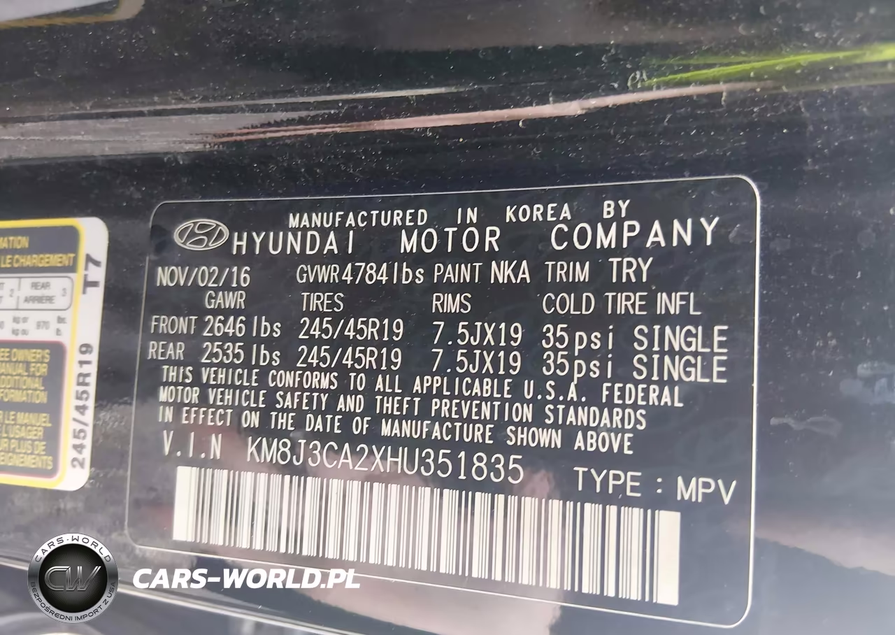 2017 Hyundai Tucson Limited VIN:KM8J3CA2XHU351835 - 9