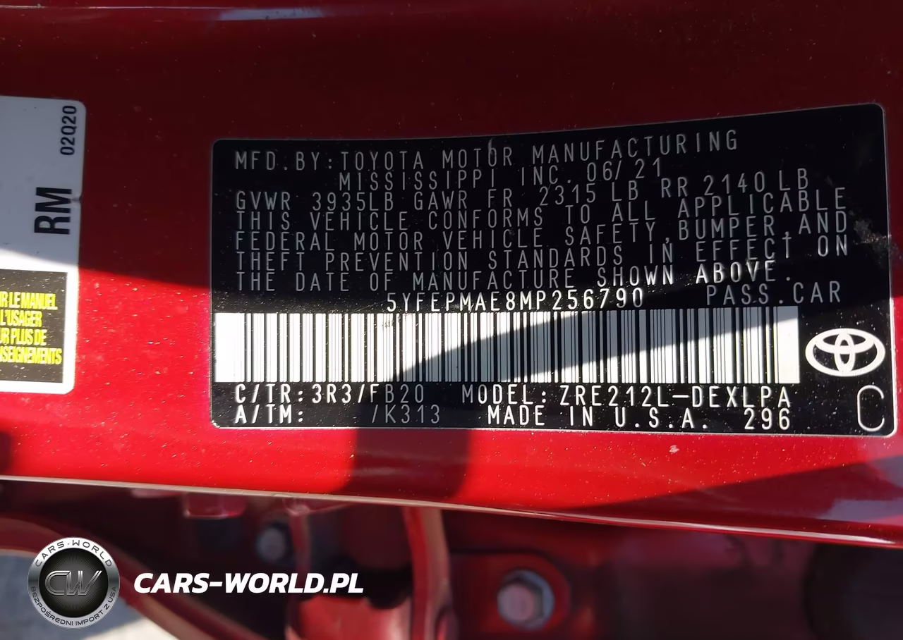 2021 Toyota Corolla Le VIN:5YFEPMAE8MP256790 - 9