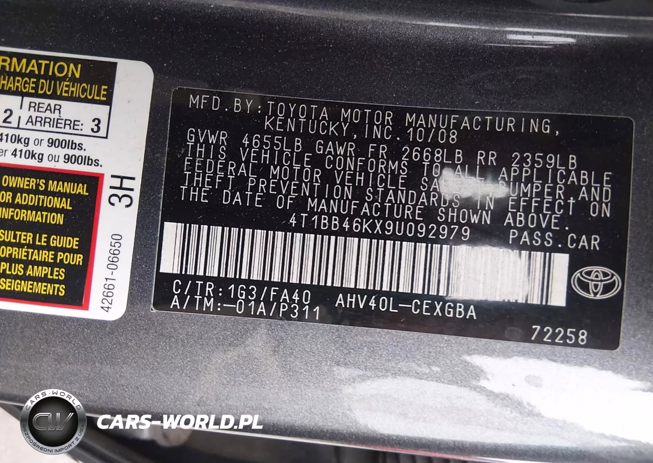 2009 Toyota Camry Hybrid VIN:4T1BB46KX9U092979 - 9