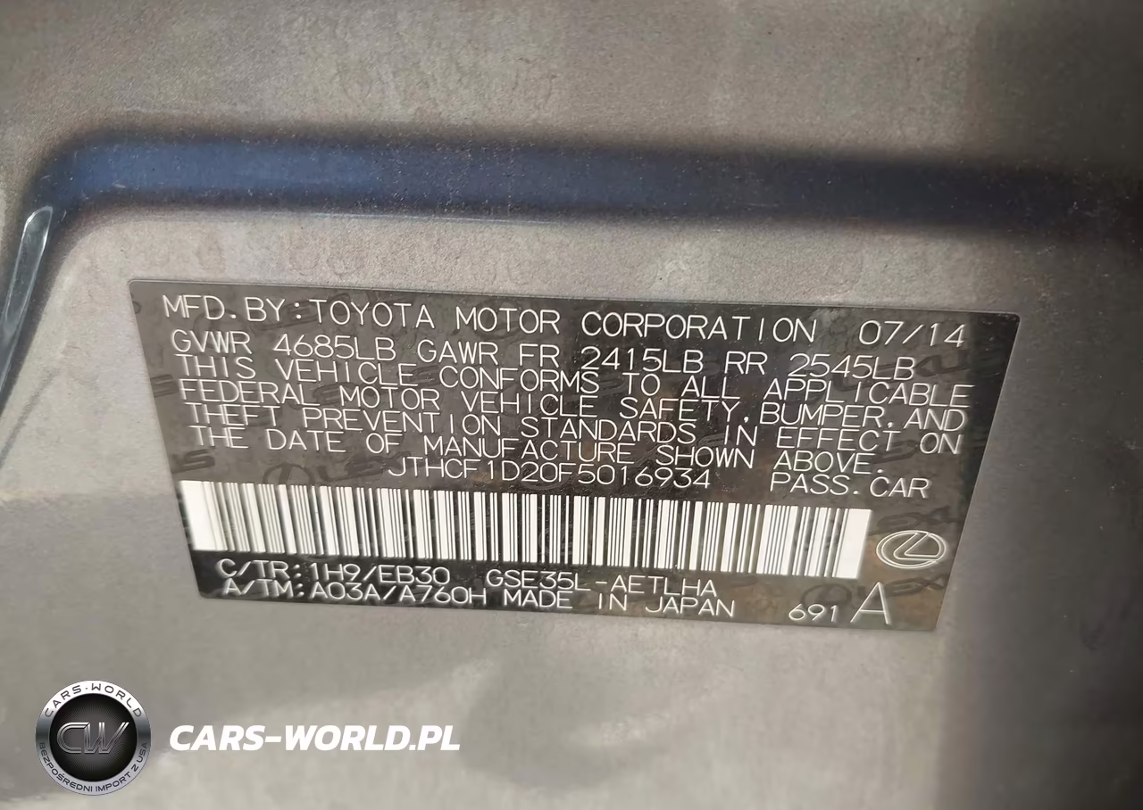 2015 Lexus Is 250 VIN:JTHCF1D20F5016934 - 9