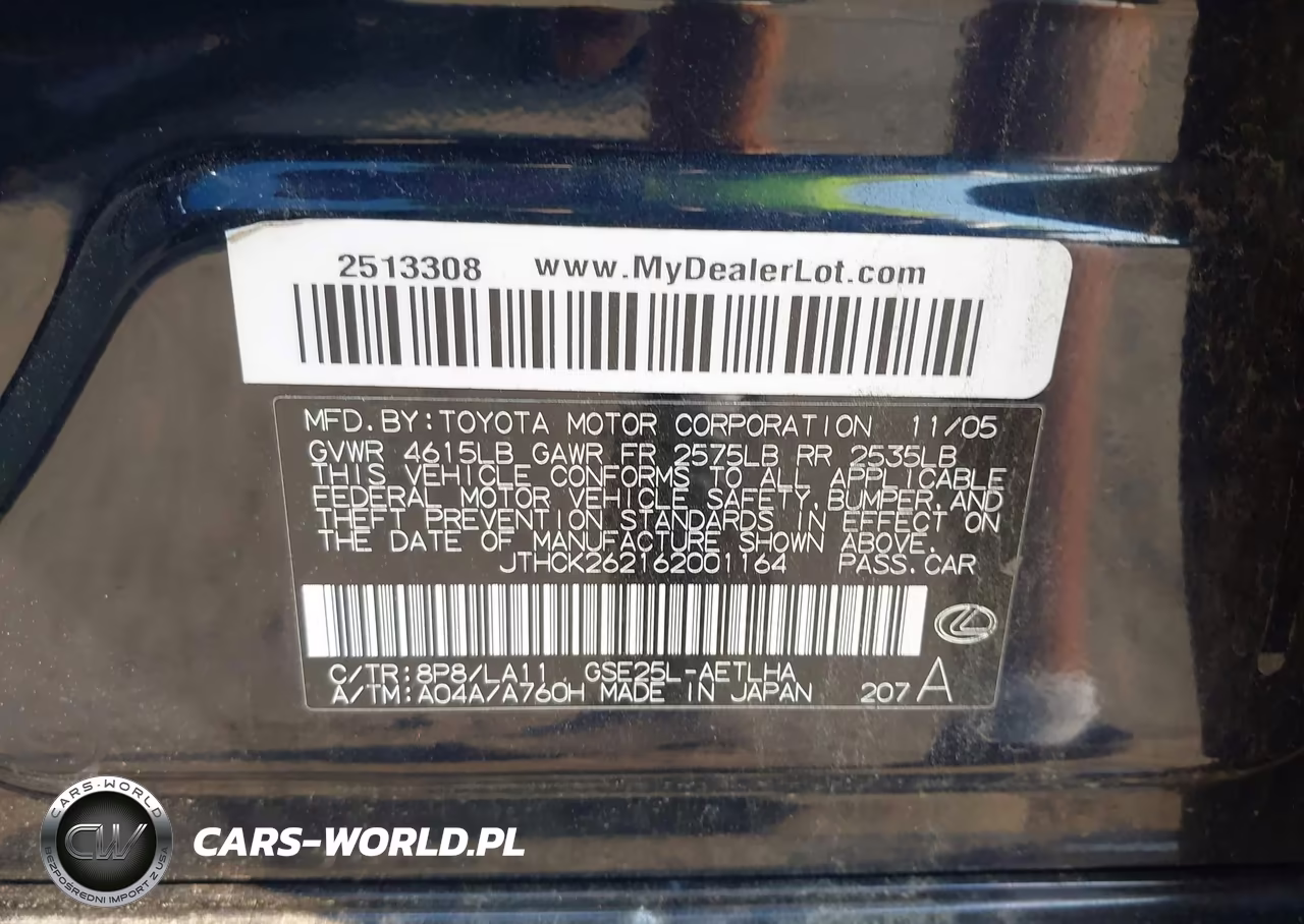 2006 Lexus Is 250 VIN:JTHCK262162001164 - 9