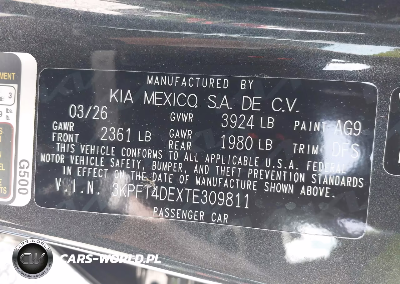 2026 Kia K4 Lxs VIN:3KPFT4DEXTE309811 - 9