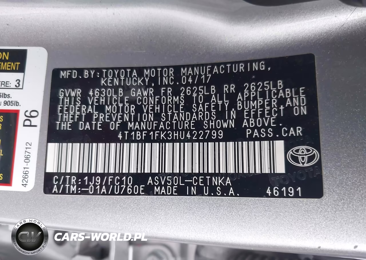 2017 Toyota Camry Le VIN:4T1BF1FK3HU422799 - 9