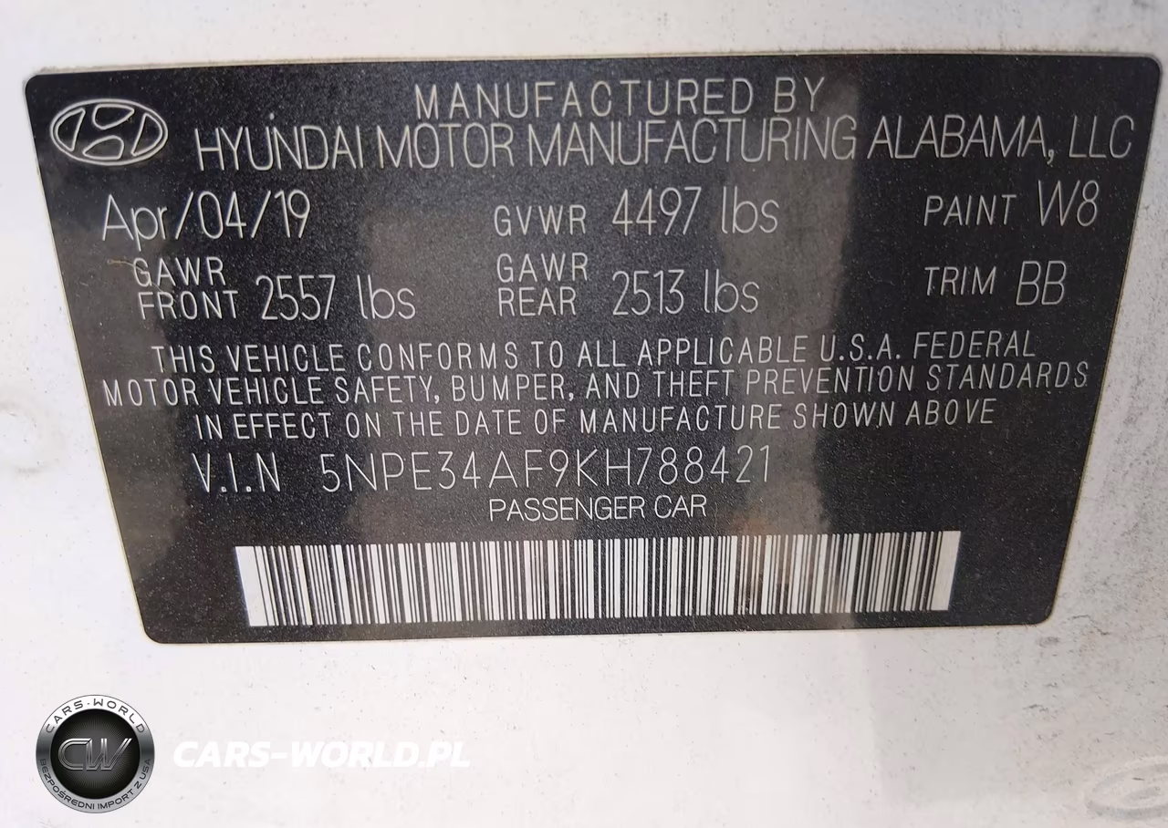 2019 Hyundai Sonata Sel VIN:5NPE34AF9KH788421 - 9