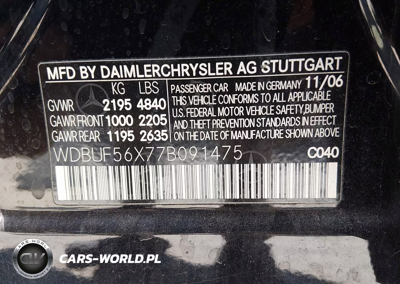 2007 Mercedes-Benz E 350 VIN:WDBUF56X77B091475 - 9