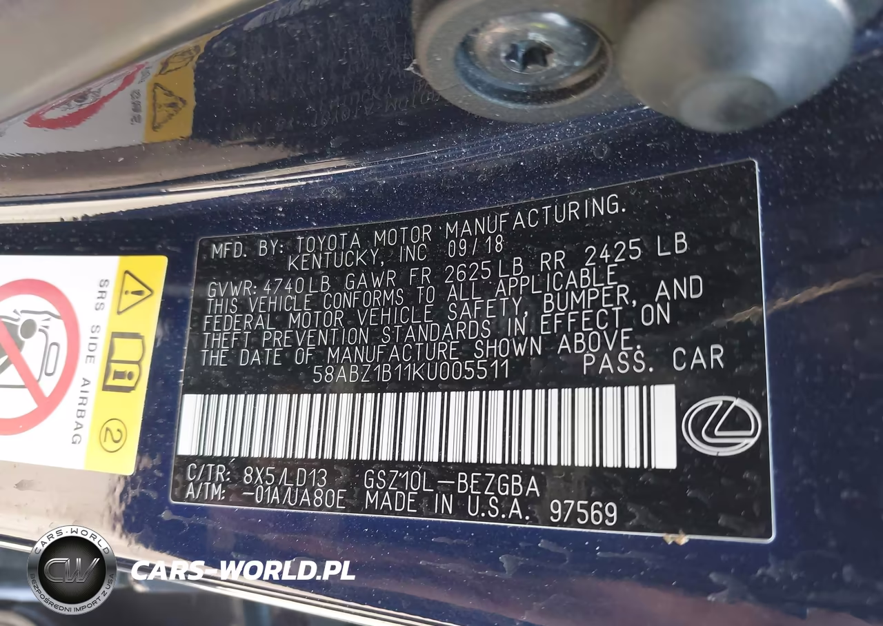 2019 Lexus Es 350 VIN:58ABZ1B11KU005511 - 9