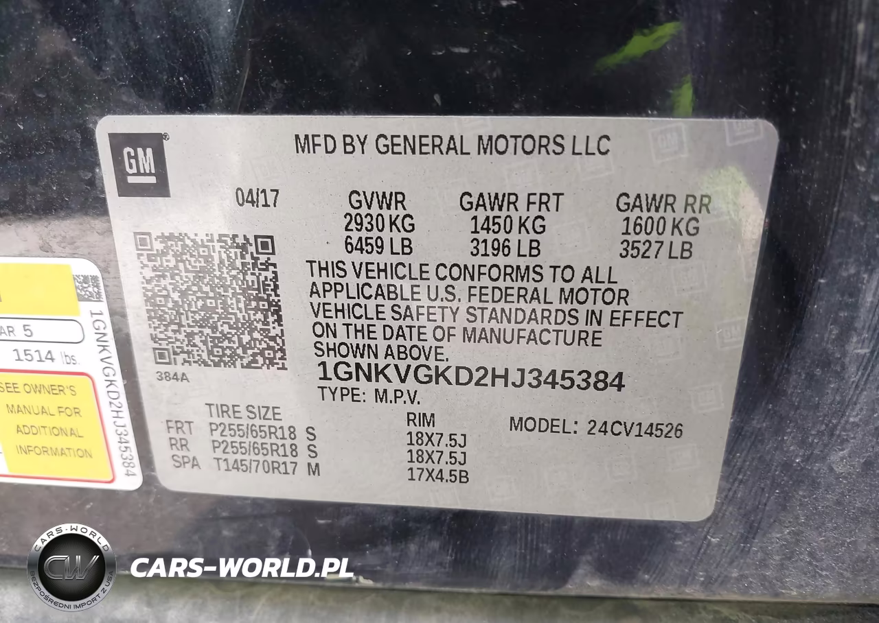 2017 Chevrolet Traverse Lt VIN:1GNKVGKD2HJ345384 - 9
