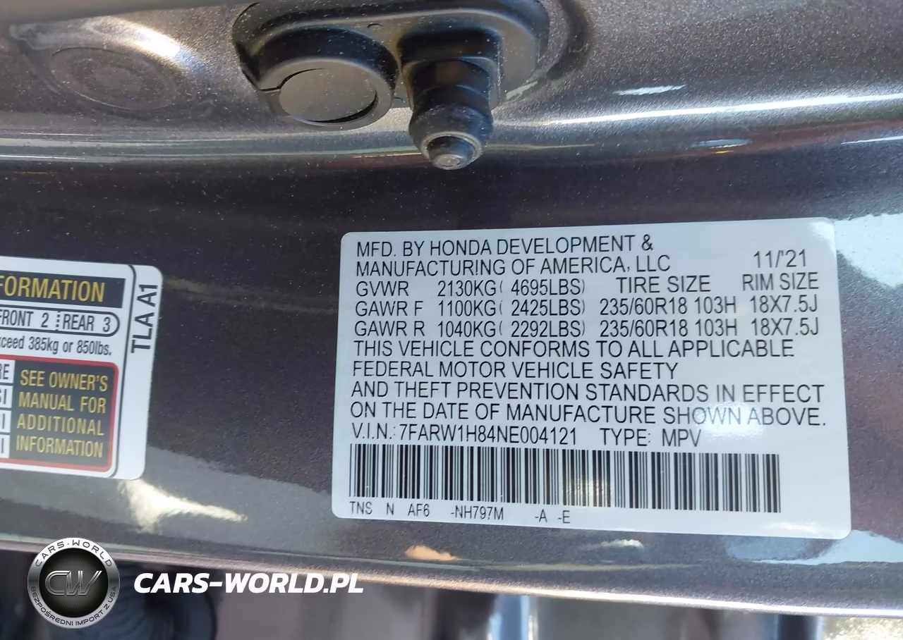 2022 Honda Cr-V 2Wd Ex-L VIN:7FARW1H84NE004121 - 9
