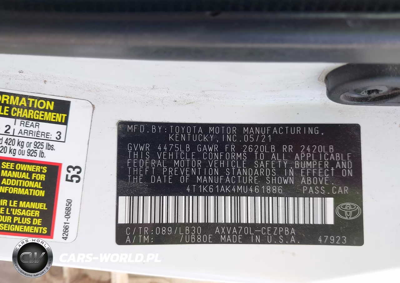 2021 Toyota Camry Xse VIN:4T1K61AK4MU461886 - 9