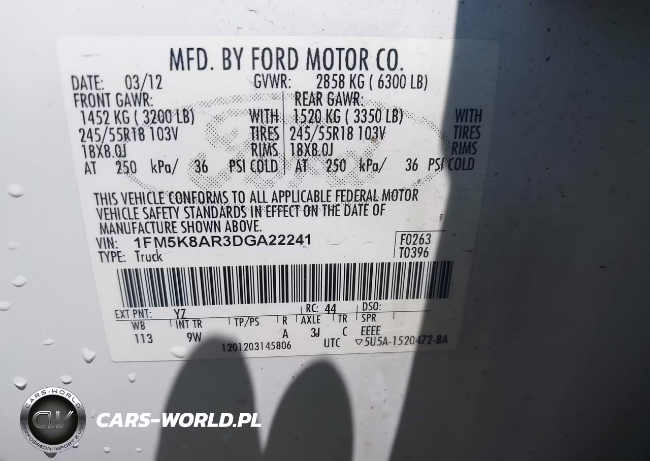 2013 Ford Utility Police Interceptor VIN:1FM5K8AR3DGA22241 - 9