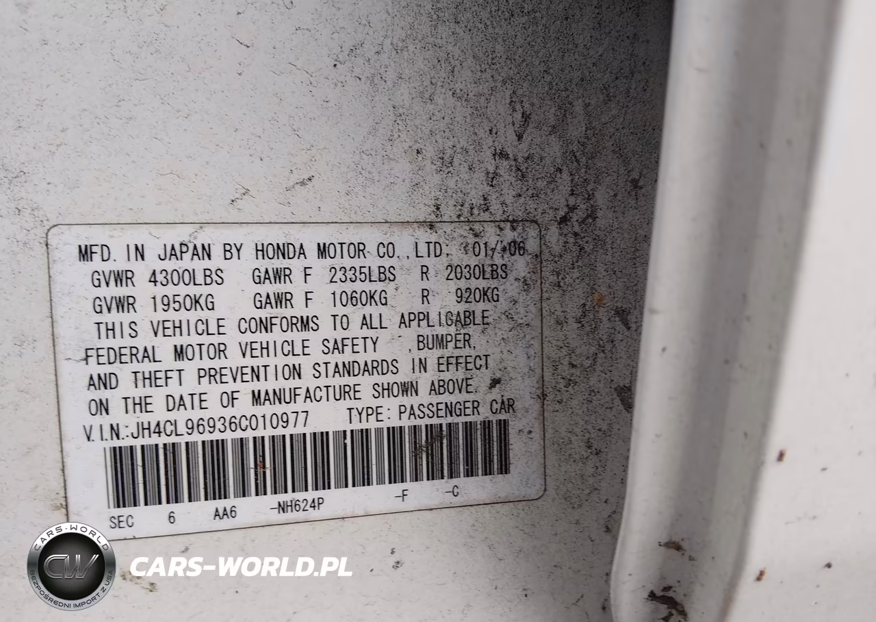 2006 Acura Tsx VIN:JH4CL96936C010977 - 9