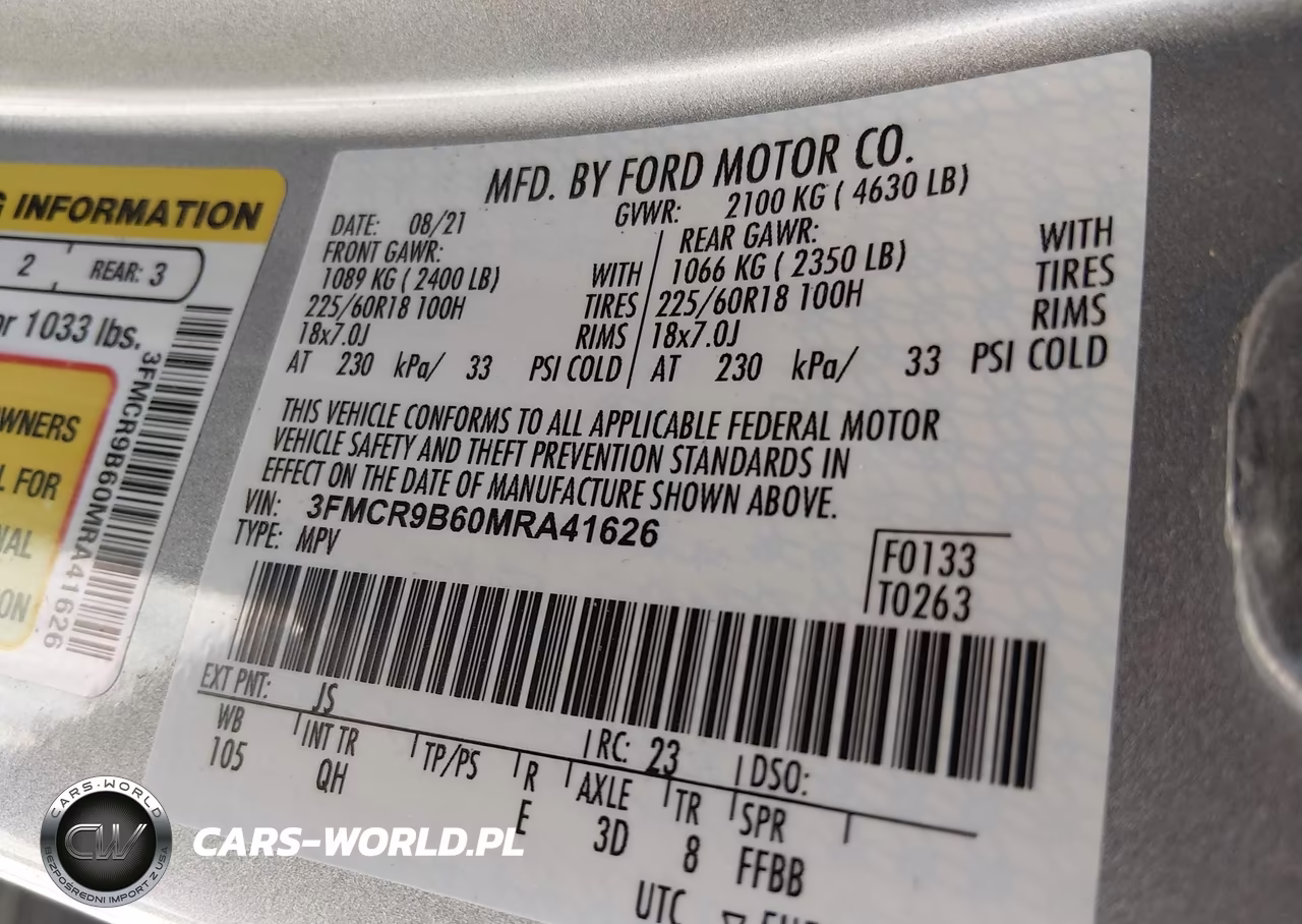 2021 Ford Bronco Sport Big Bend VIN:3FMCR9B60MRA41626 - 9