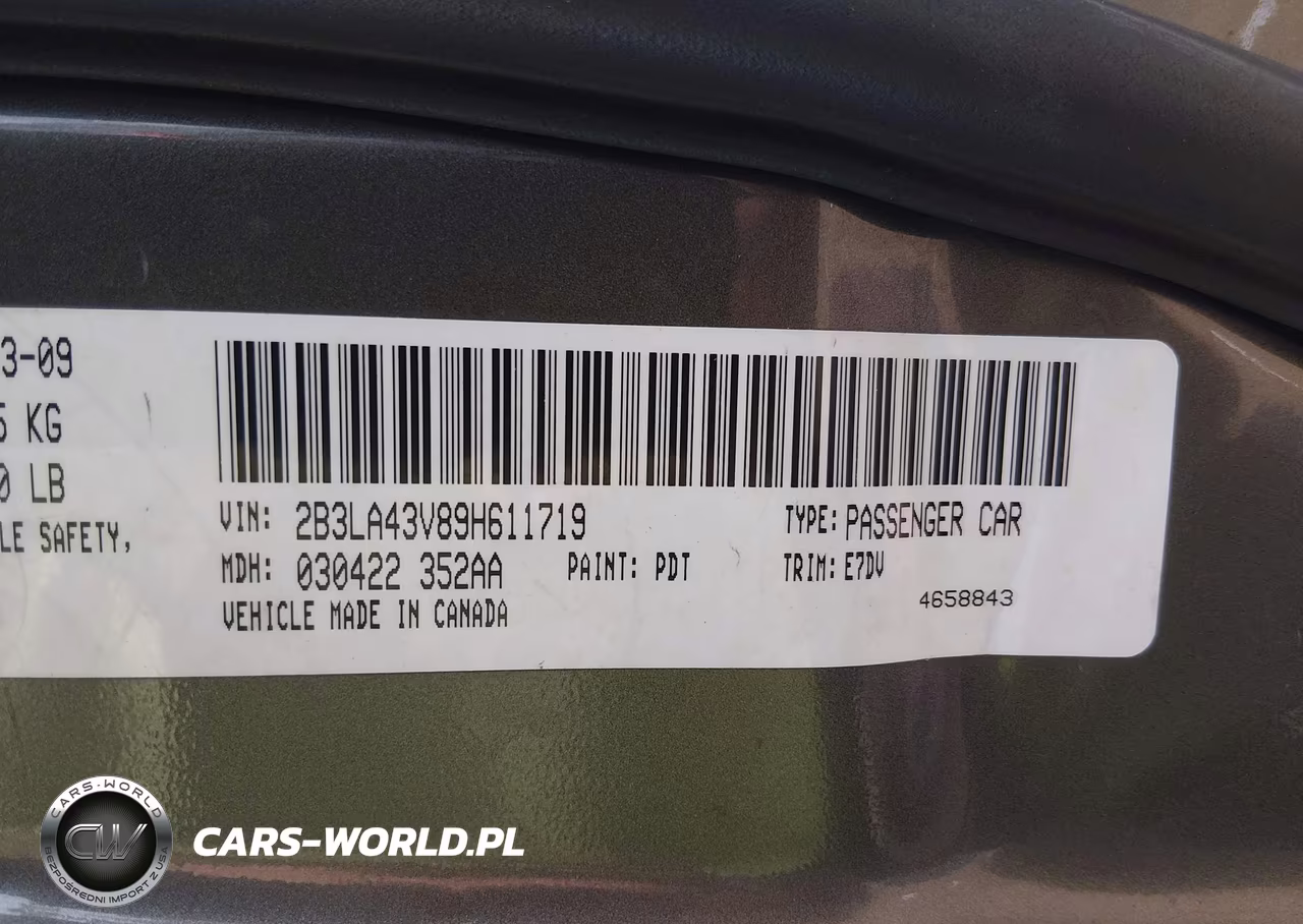 2009 Dodge Charger Se VIN:2B3LA43V89H611719 - 9