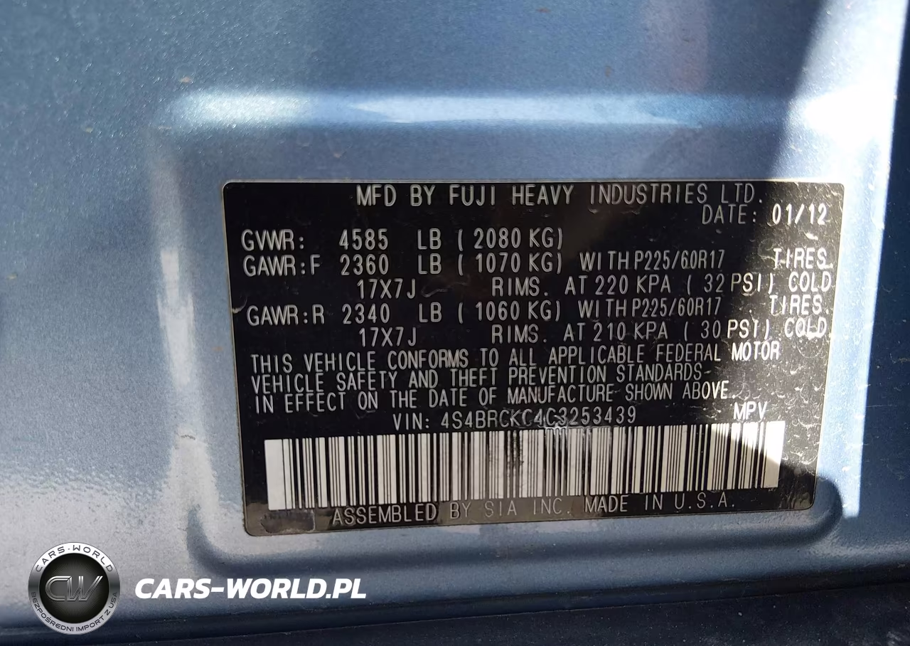 2012 Subaru Outback 2.5I Limited VIN:4S4BRCKC4C3253439 - 9