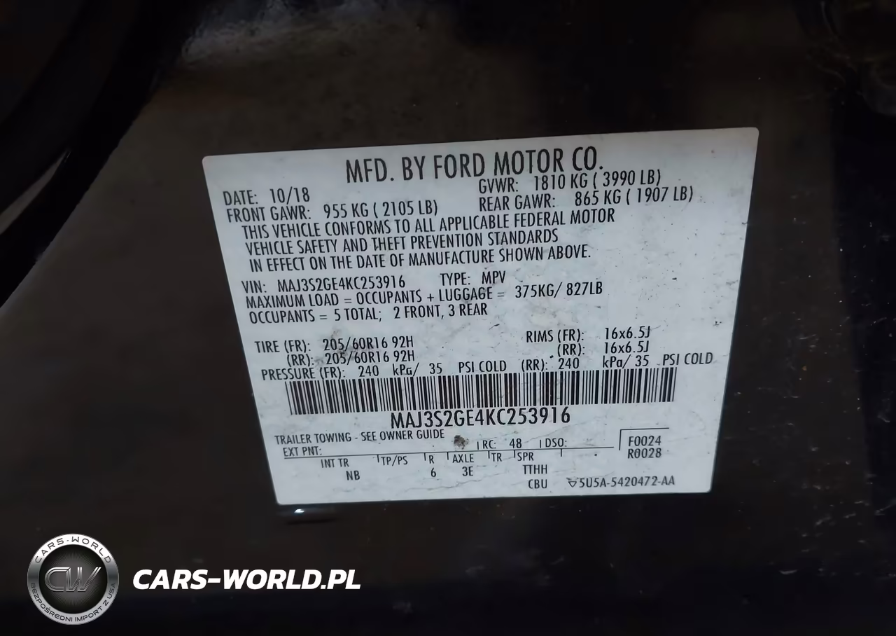 2019 Ford Ecosport Se VIN:MAJ3S2GE4KC253916 - 9