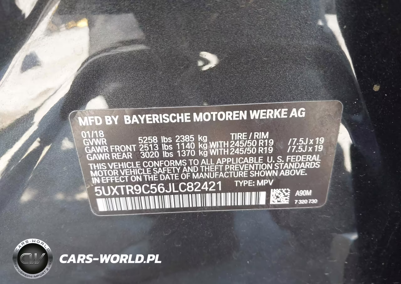 2018 BMW X3 xDrive30I VIN:5UXTR9C56JLC82421 - 9