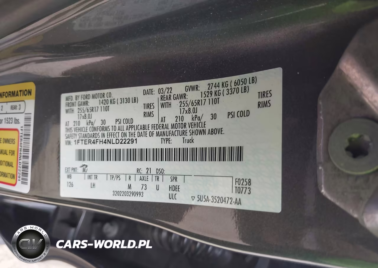 2022 Ford Ranger Xl VIN:1FTER4FH4NLD22291 - 9