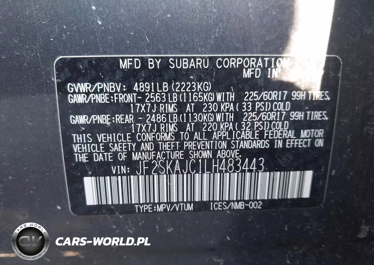 2020 Subaru Forester Premium VIN:JF2SKAJC1LH483443 - 9