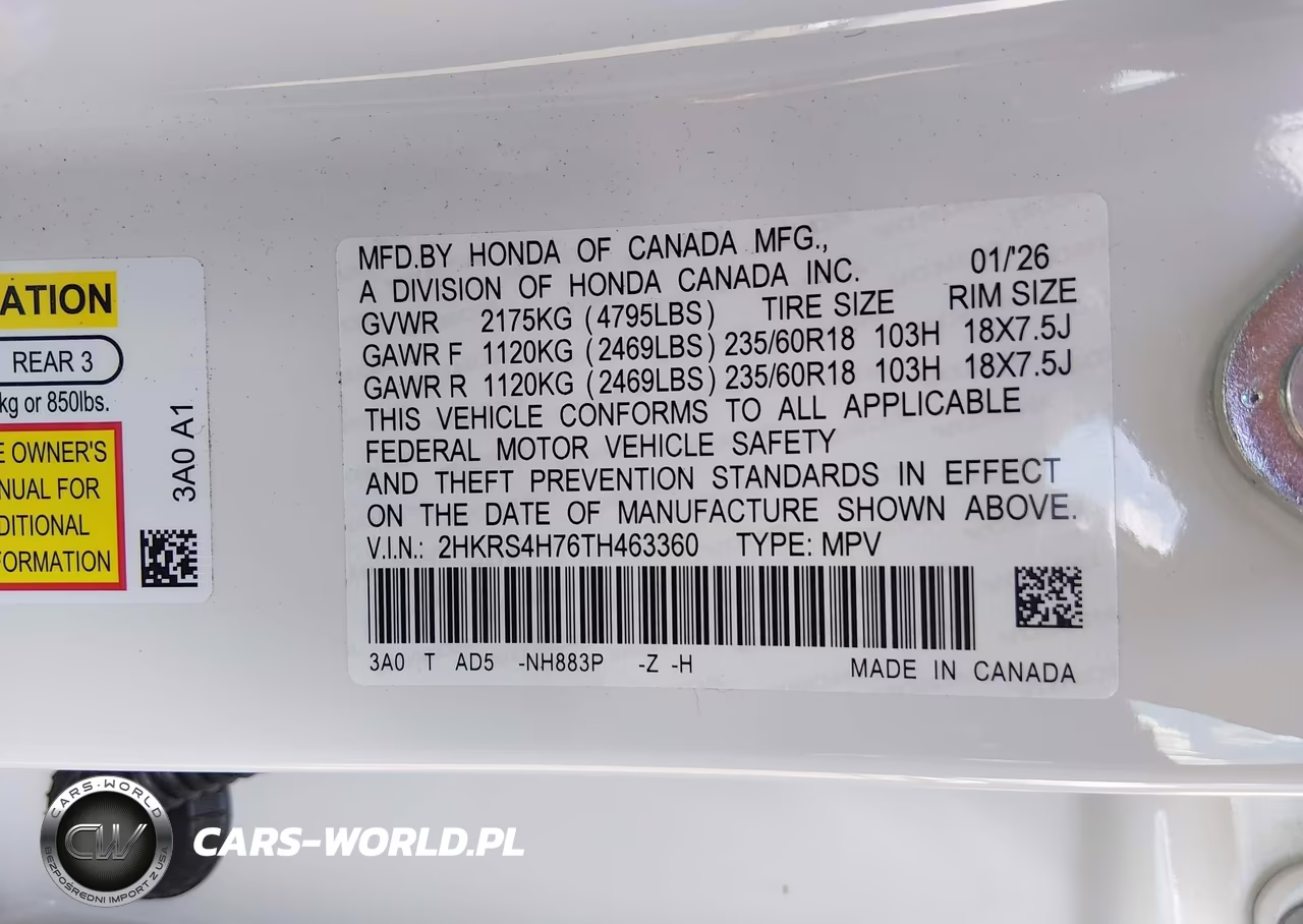 2026 Honda Cr-V Ex-L Awd VIN:2HKRS4H76TH463360 - 9